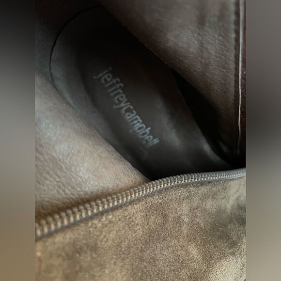 Jeffrey Campbell Lustful Lucite Heel Boots Taupe Suede 8 - Picture 6 of 9